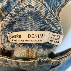 Bershka Girl denim overall skirt